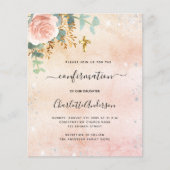 Bevestiging roos florale eucalyptusuitnodiging flyer (Voorkant)