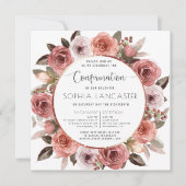 Bevestiging, Roos Gold en Blush Floral Kaart (Voorkant)