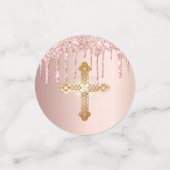 Bevestiging roos goud glitter druppelt foto confetti (Kleine voorkant)