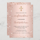 Bevestiging roos goud glitter stof meisje kaart (Voorkant / Achterkant)