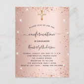 Bevestiging roos goudblush roze uitnodiging briefkaart (Voorkant)