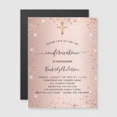 Bevestiging roos gouden blush luxe magnetische uitnodiging (Voorkant / Achterkant)