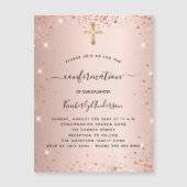 Bevestiging roos gouden blush luxe magnetische uitnodiging (Voorkant)