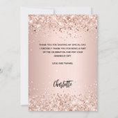 Bevestiging roos gouden foto meisje Dank je kaart (Achterkant)