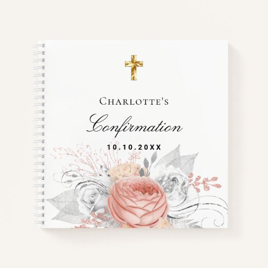 Bevestiging roos gouden zilver notitieboek (Voorkant)