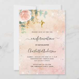 Bevestiging roos goudflorale eucalyptus kaart