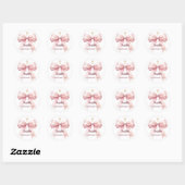 Bevestiging roze boog meisje kruis ronde sticker (Vel)