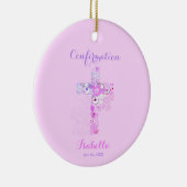 Bevestiging roze floraal kruis keramisch ornament (Rechts)