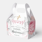 Bevestiging roze floral Silmodern meisje Bedankdoosjes (Voorkant Zijde)