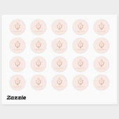 Bevestiging Roze Rose Goud  Kruis in Crest Ronde Sticker (Vel)