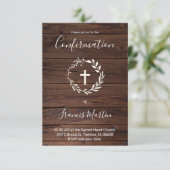 Bevestiging | rustieke houten achtergrond kaart (Staand voorkant)