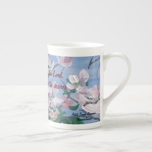 Bevestiging/Schrift Psalm 37:4 Porselein Kop (Rechts)