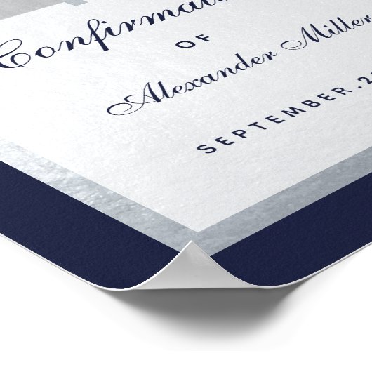 Bevestiging Silver Arch Navy Blue Welcome Sign Poster (Hoek)