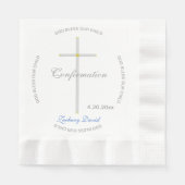 Bevestiging Silver Cross Boy Blue Name Servet (Voorkant)