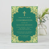 Bevestiging Smaragdgroene namaak gouden bladeren V Kaart (Staand voorkant)