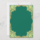 Bevestiging Smaragdgroene namaak gouden bladeren V Kaart (Achterkant)