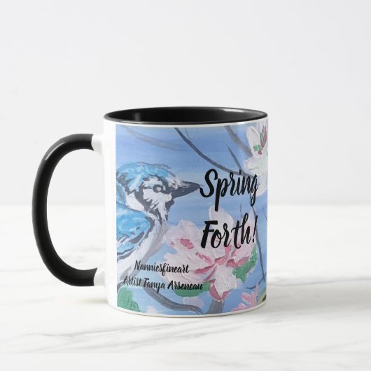 Bevestiging '' Spring Forth'' HandPainted Art Mok (Links)