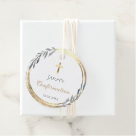 Bevestiging stoffige blauwe faux goudfolie Favor T Bedankjes Labels