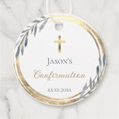 Bevestiging stoffige blauwe faux goudfolie Favor T Bedankjes Labels (Voorkant)