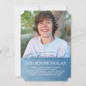 Bevestiging Transparantie Blauwe Foto Uitnodiging (Voorkant)