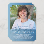 Bevestiging Transparantie Blauwe Foto Uitnodiging (Voorkant / Achterkant)