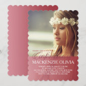 Bevestiging Transparantie Red Photo Invitation Kaart (Voorkant / Achterkant)