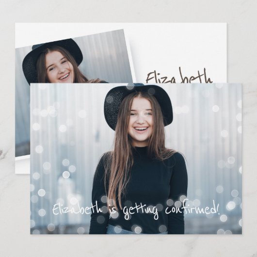 Bevestiging Uitnodiging Aangepaste Foto Fairy Ligh (Voorkant / Achterkant)