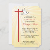 Bevestiging Uitnodiging Dochter Cross Dove Rays (Voorkant)