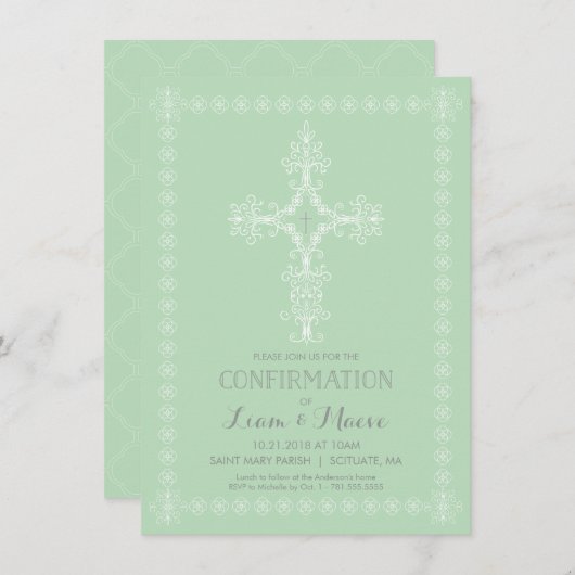 Bevestiging Uitnodiging, Jongen of Meisje Uitnodig Kaart (Voorkant / Achterkant)