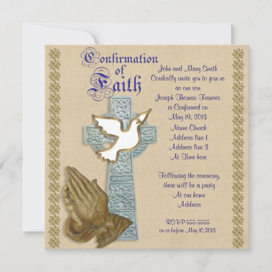 Bevestiging Uitnodiging Keltisch kruis (Voorkant)