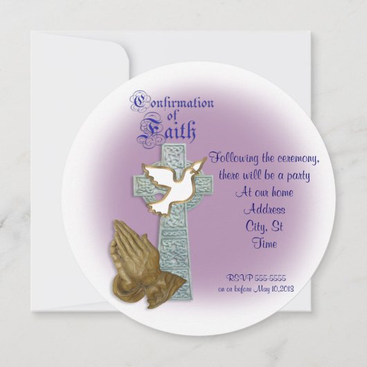 Bevestiging uitnodiging Keltisch kruis (Achterkant)