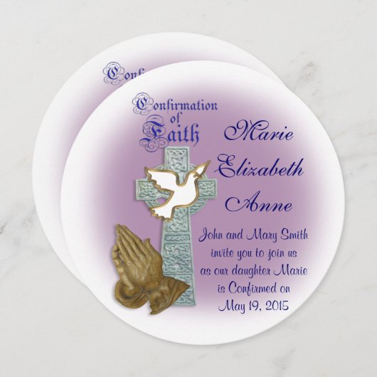 Bevestiging uitnodiging Keltisch kruis (Voorkant / Achterkant)