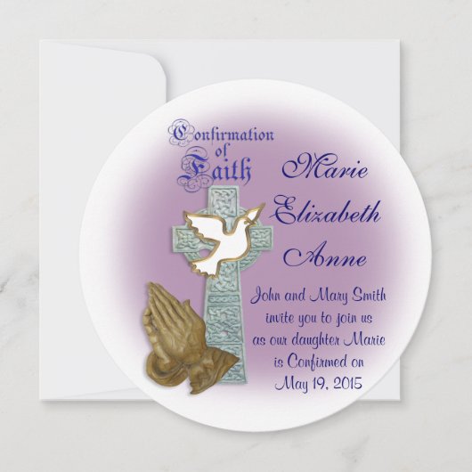 Bevestiging uitnodiging Keltisch kruis (Voorkant)