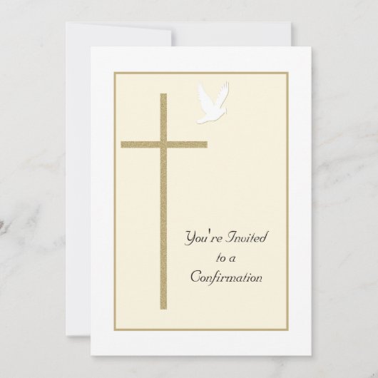 Bevestiging Uitnodiging Kruis en Duif (Voorkant)