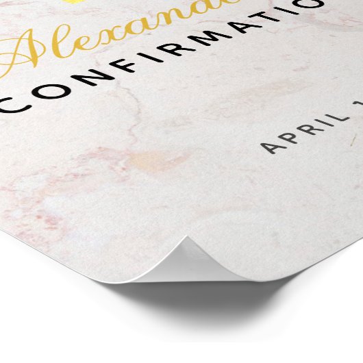 Bevestiging van afbraak Marmer Cross Greenery Welk Poster (Hoek)