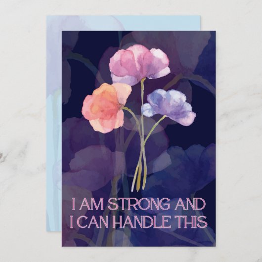 Bevestiging van bevalling Kaart met bloemetjes (Voorkant / Achterkant)