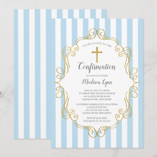 Bevestiging van blauwe en gouden Lijsten jongens Kaart (Voorkant / Achterkant)