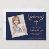 Bevestiging van blauwe goudblauwe foto's kaart (Voorkant)