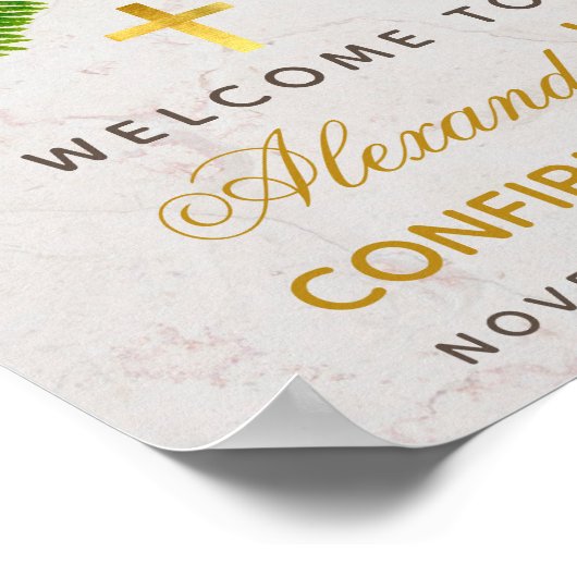 Bevestiging van botanische welkomstbord voor Fern  Poster (Hoek)