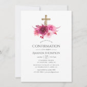 Bevestiging van Bourgogne en Blush Floral Kaart (Voorkant)