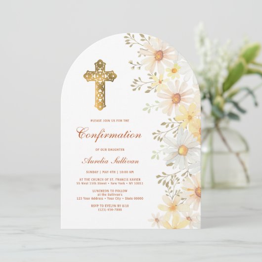 bevestiging van Daisies Arch Kaart (Staand voorkant)