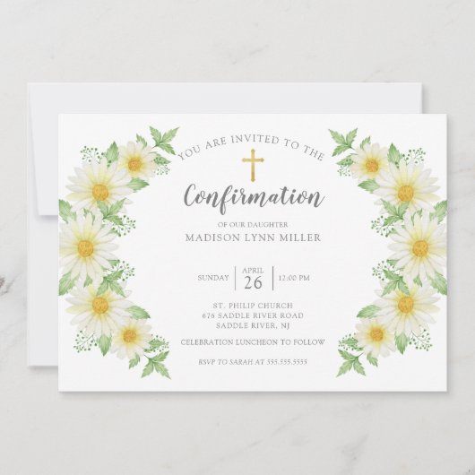 Bevestiging van Daisy Floral Kaart (Voorkant)