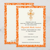 Bevestiging van Damask First Heilige Communion Bap Kaart (Voorkant / Achterkant)
