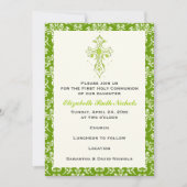 Bevestiging van Damask First Heilige Communion Bap Kaart (Voorkant)