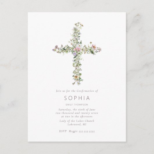 Bevestiging van de bevestiging van de wildbloem bi briefkaart (Voorkant)