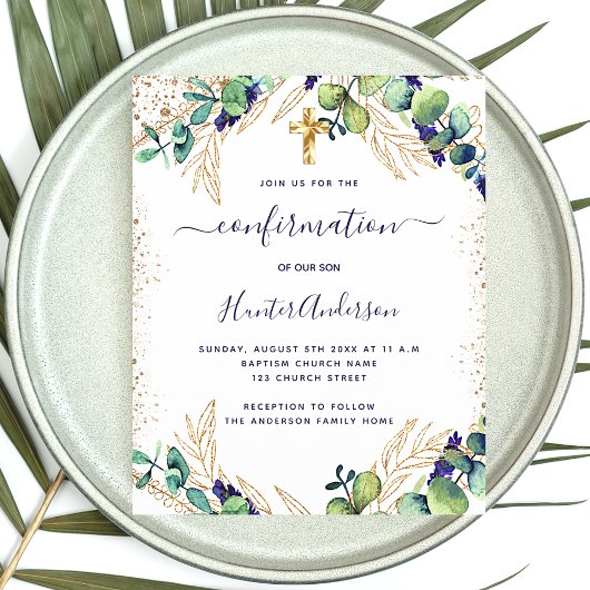 Bevestiging van de blauwe uitnodiging voor eucalyp flyer