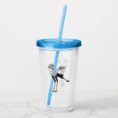 Bevestiging van de cartoon van de secretaris acryl drinkbeker (Achterkant)