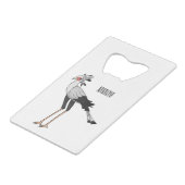 Bevestiging van de cartoon van de secretaris creditkaart flessenopener (Voorkant Gekanteld)