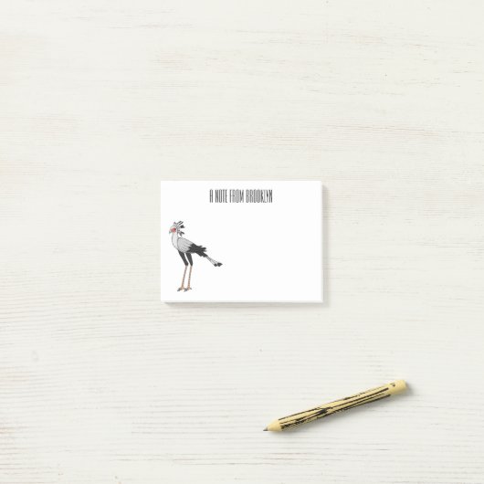 Bevestiging van de cartoon van de secretaris post-it® notes (Op bureau)