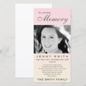 Bevestiging van de Memorial van Pastel Pink Ombré Bedankkaart (Voorkant / Achterkant)